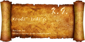 Kroó Irén névjegykártya